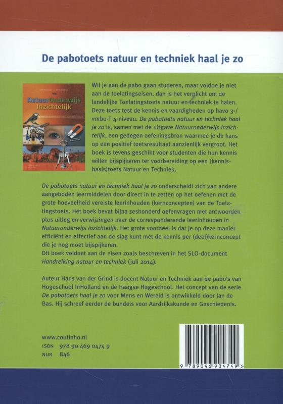 Achterkant van De pabotoets natuur en techniek haal je zo