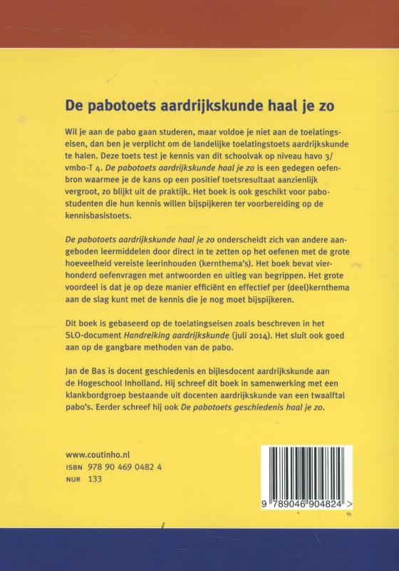 Achterkant van De pabotoets aardrijkskunde haal je zo