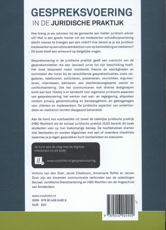 Achterkant van Gespreksvoering in de juridische praktijk
