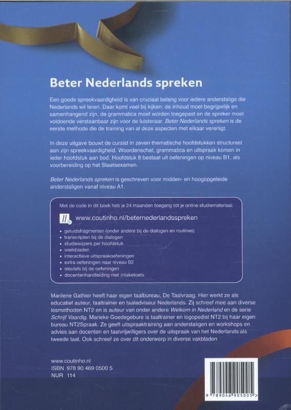 Achterkant van Beter Nederlands spreken