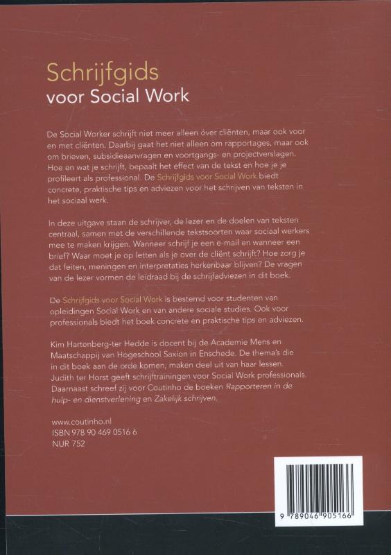 Achterkant van Schrijfgids voor social work