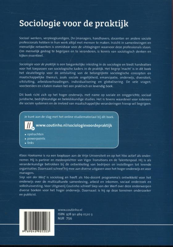 Achterkant van Sociologie voor de praktijk