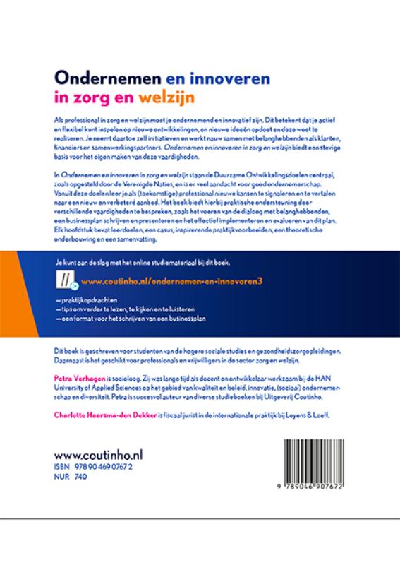 Achterkant van Ondernemen en innoveren in zorg en welzijn