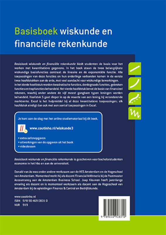 Achterkant van Basisboek wiskunde en financiële rekenkunde