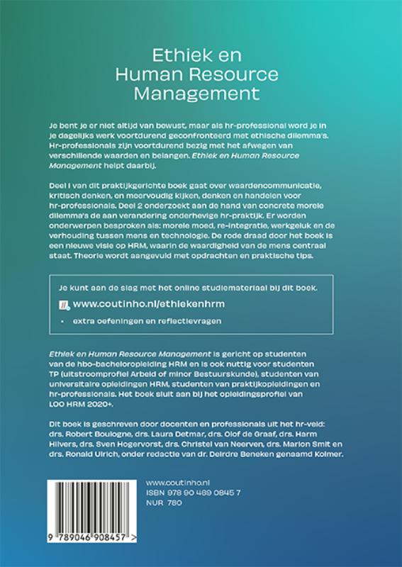 Achterkant van Ethiek en Human Resource Management