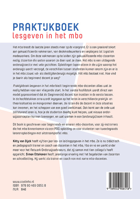 Achterkant van Praktijkboek lesgeven in het mbo