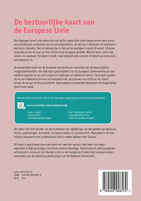 Achterkant van De bestuurlijke kaart van de Europese Unie