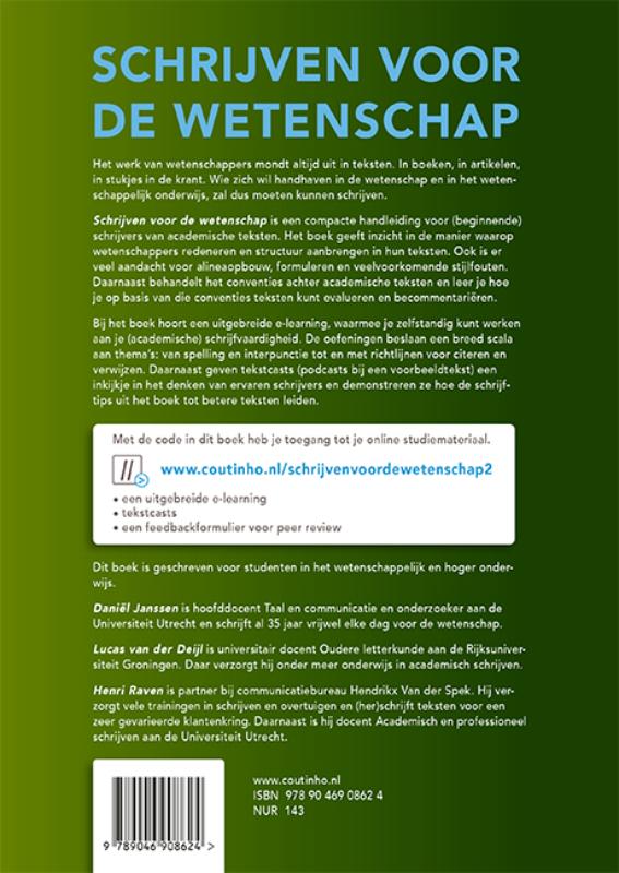 Achterkant van Schrijven voor de wetenschap