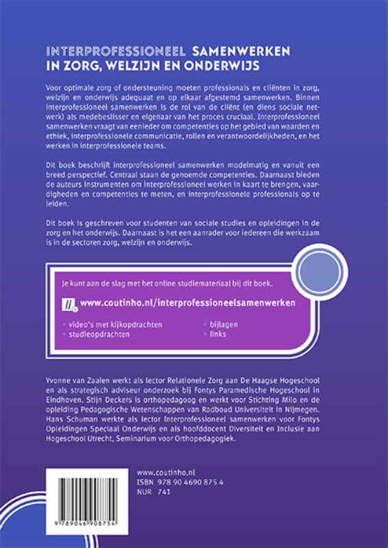 Achterkant van Interprofessioneel samenwerken in zorg, welzijn en onderwijs