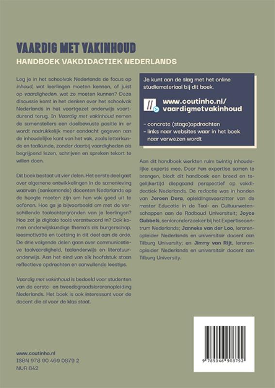 Achterkant van Vaardig met vakinhoud