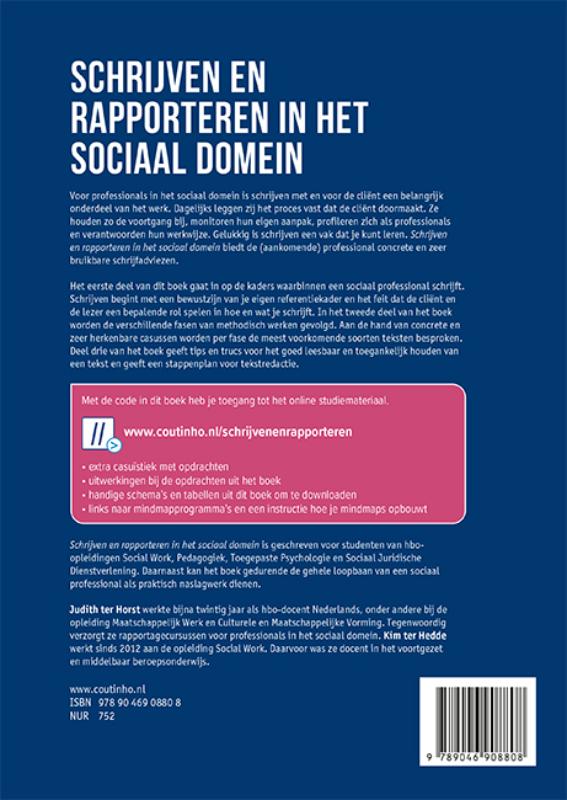 Achterkant van Schrijven en rapporteren in het sociaal domein