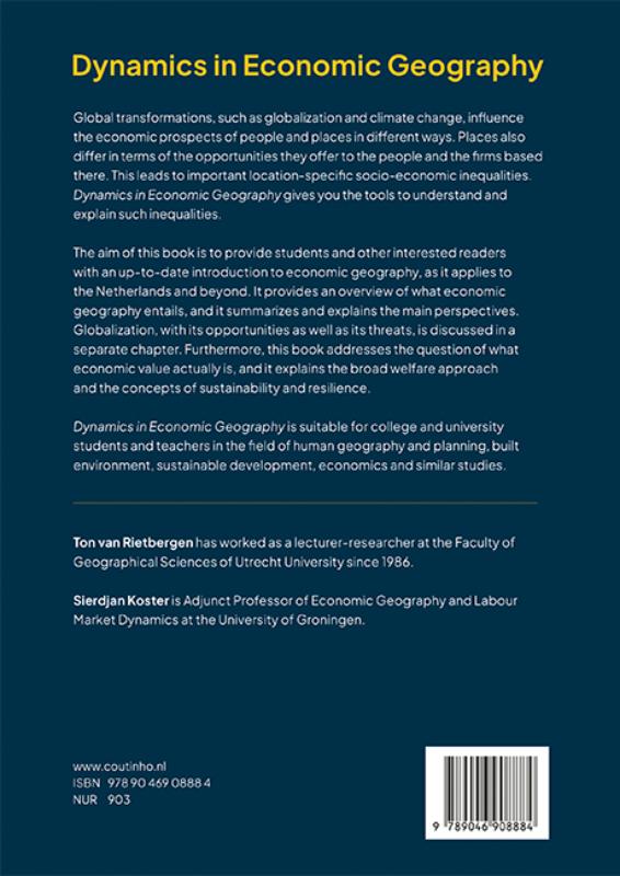 Achterkant van Dynamics in economic geography