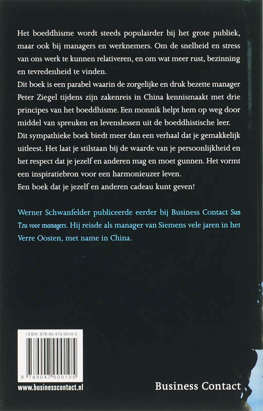 Achterkant van Boeddhisme voor het werk