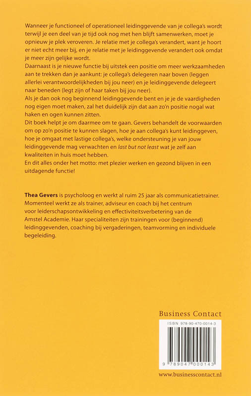 Achterkant van Dirigeren en meespelen