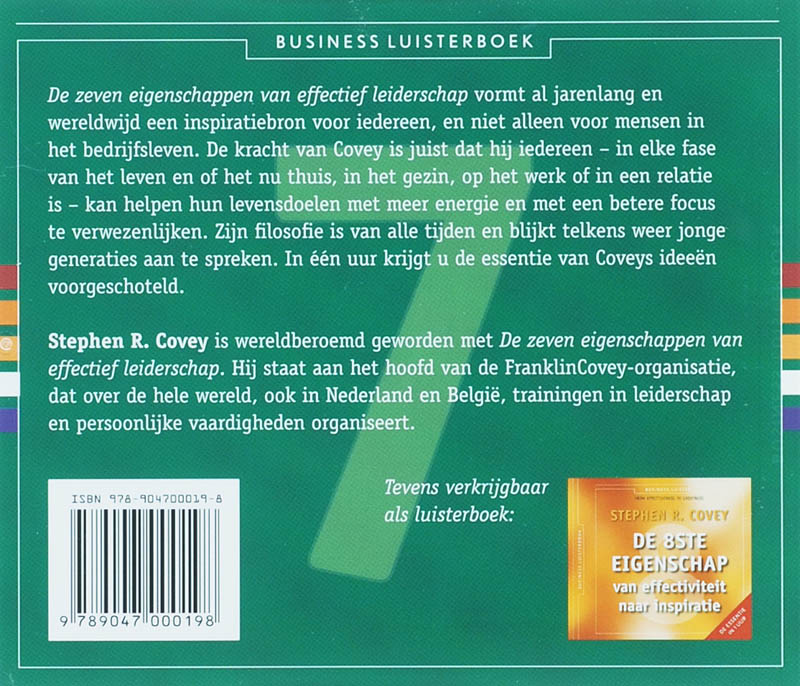 Achterkant van De zeven eigenschappen van effectief leiderschap