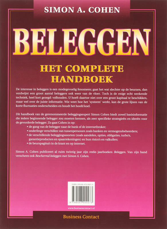 Achterkant van Beleggen complete handboek