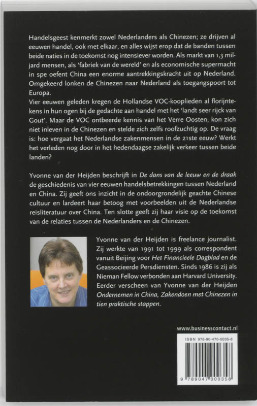 Achterkant van De dans van de leeuw en de draak