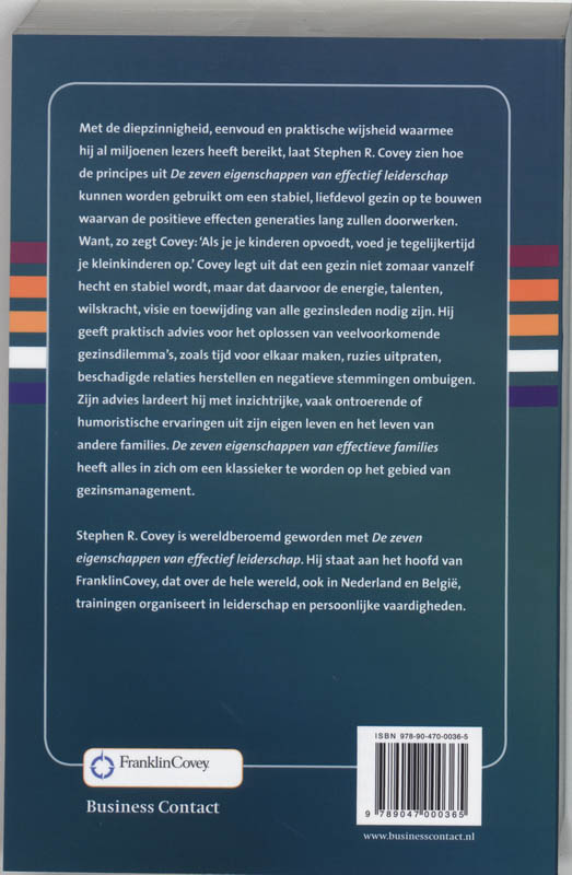 Achterkant van De zeven eigenschappen van effectieve families