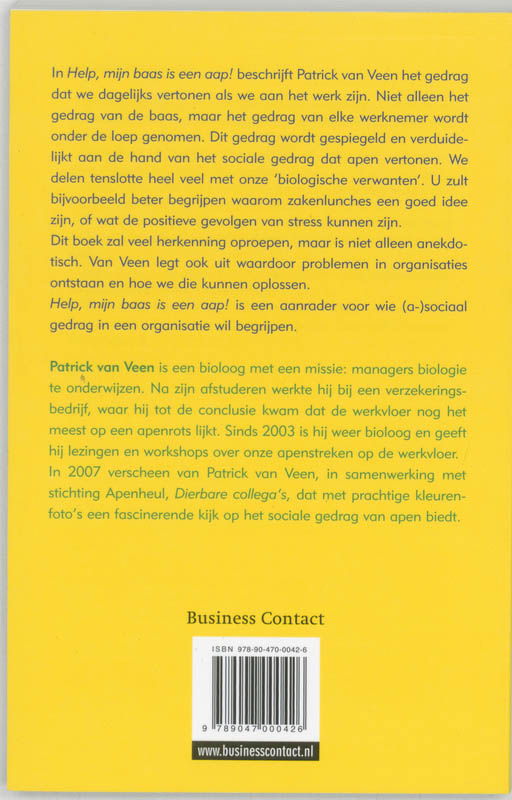 Achterkant van Help, mijn baas is een aap!