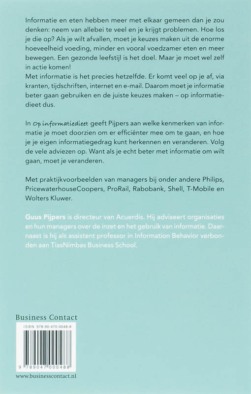 Achterkant van Op informatiedieet
