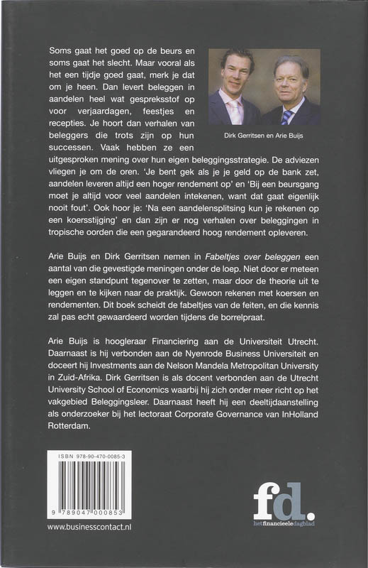 Achterkant van Fabeltjes over beleggen