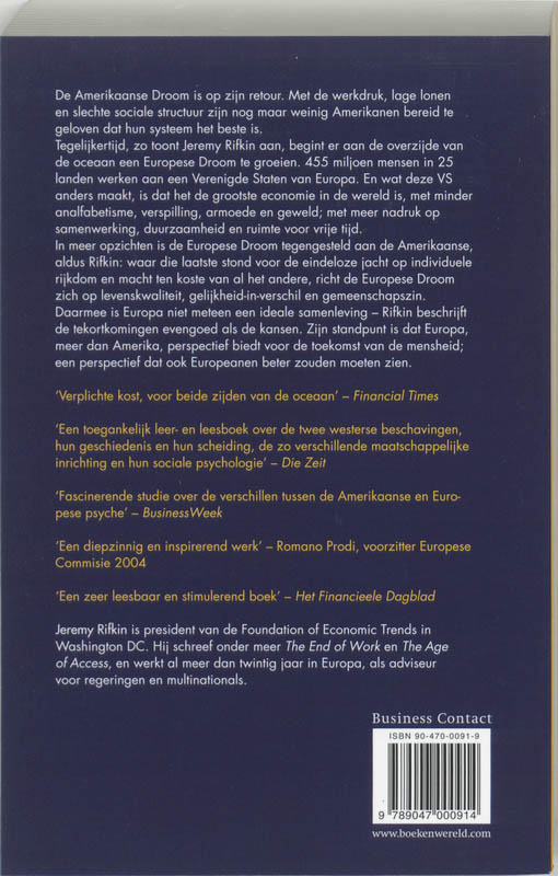 Achterkant van De Europese droom