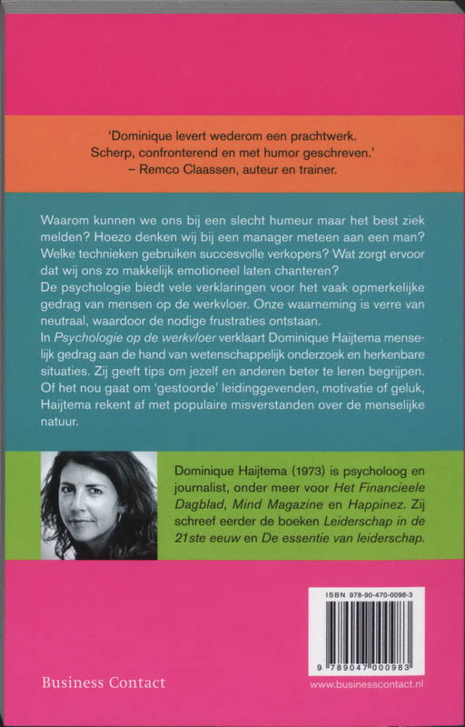 Achterkant van Psychologie op de werkvloer