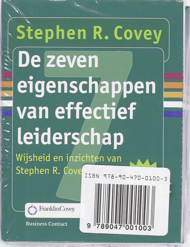 Achterkant van Zeven eigenschappen van effectief leiderschap miniboekje set 5 ex