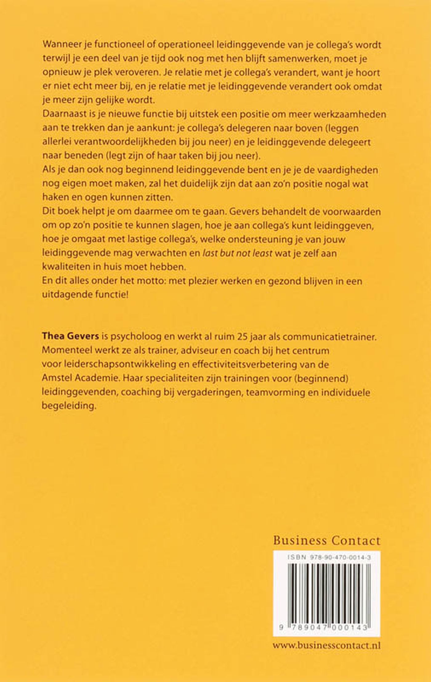 Achterkant van Dirigeren en meespelen