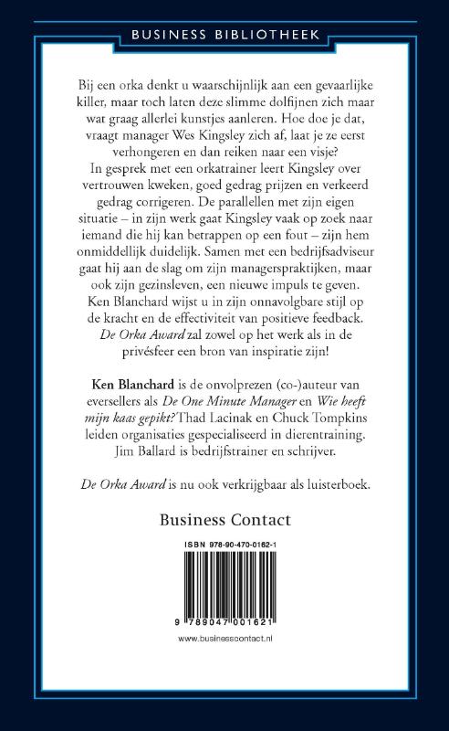 Achterkant van De Orka Award