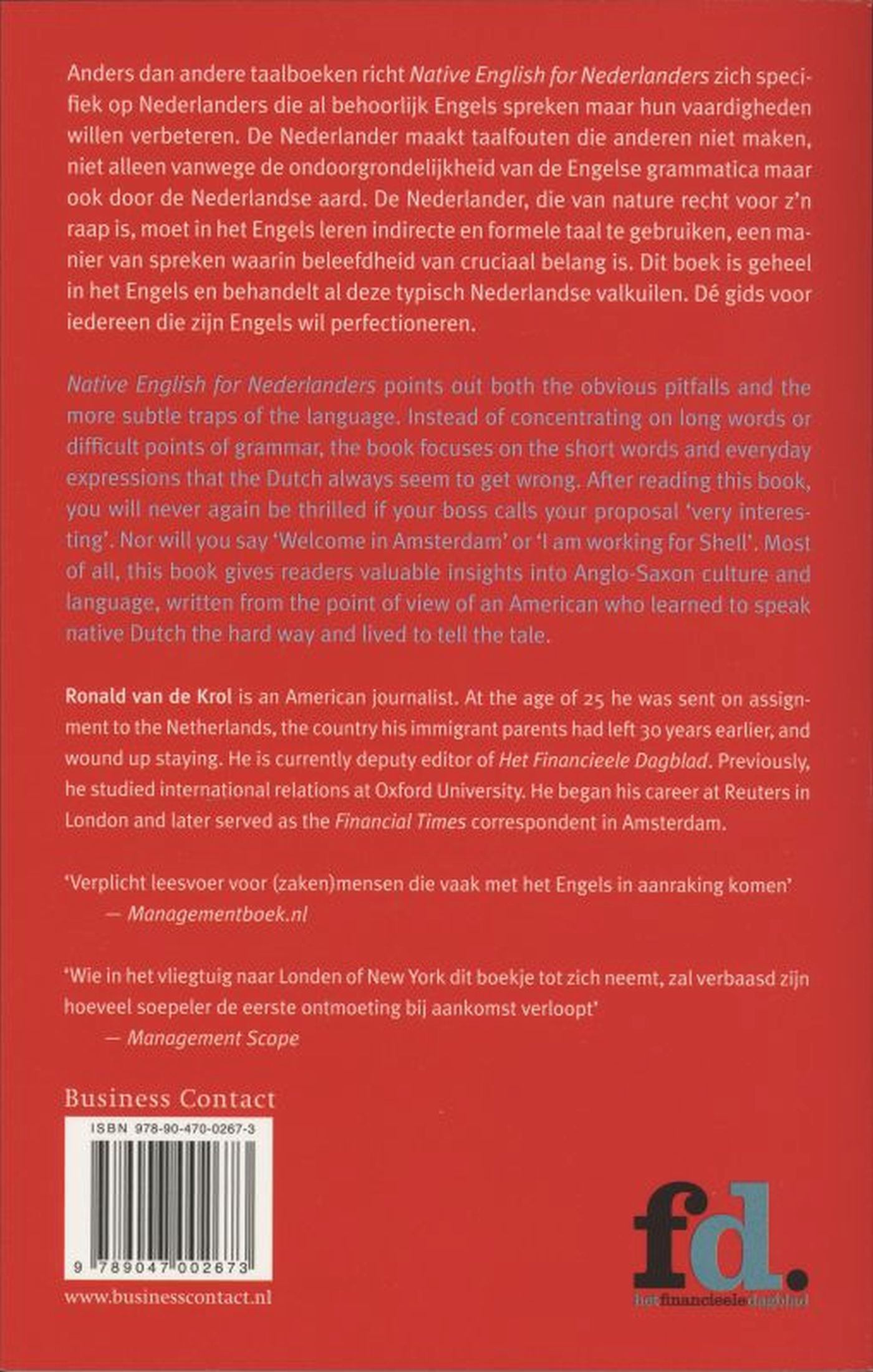 Achterkant van Native English for Nederlanders