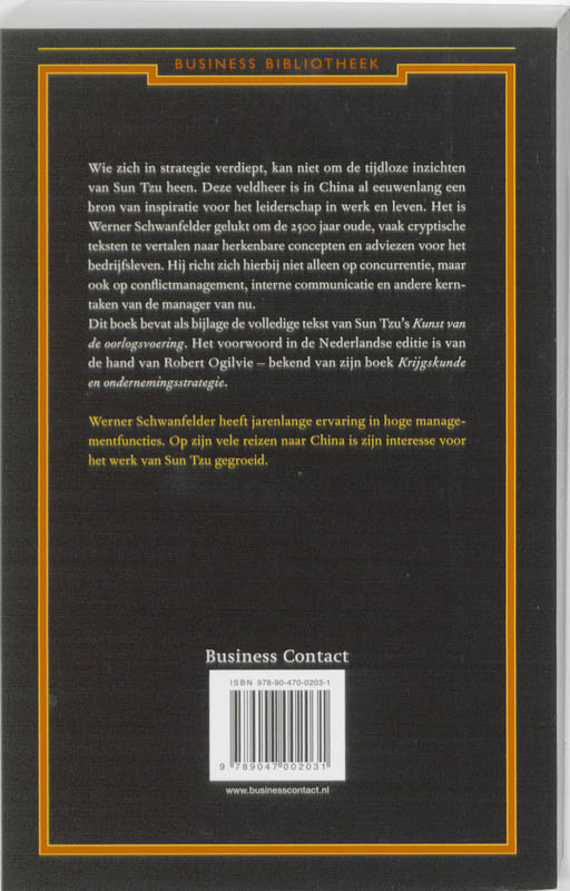 Achterkant van Sun Tzu voor managers