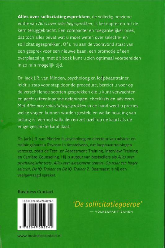 Achterkant van Alles over sollicitatiegesprekken