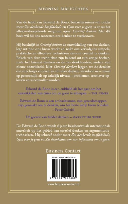 Achterkant van Creatief denken