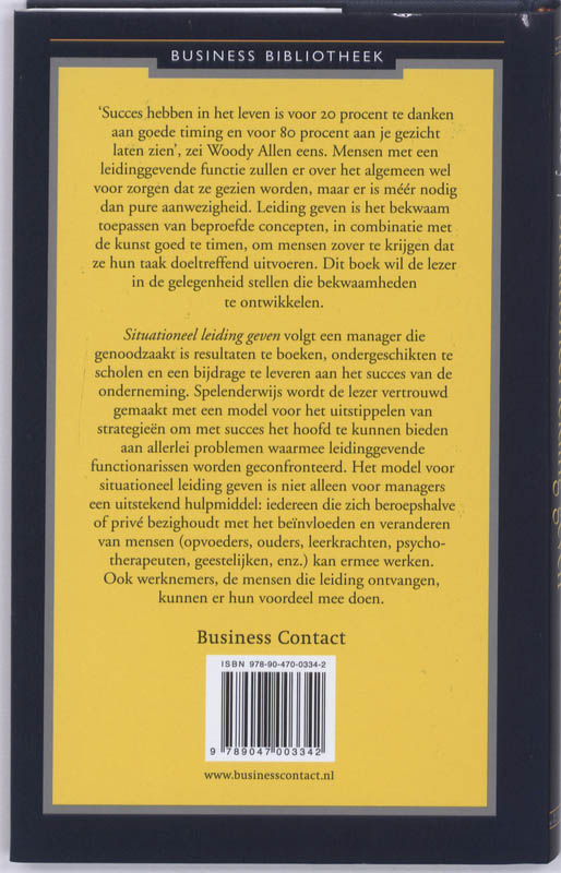 Achterkant van Situationeel leidinggeven*