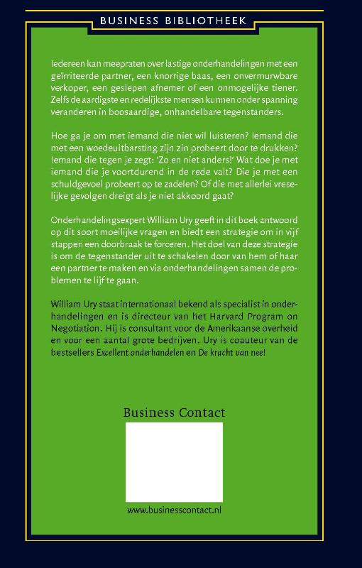 Achterkant van Onderhandelen met lastige mensen