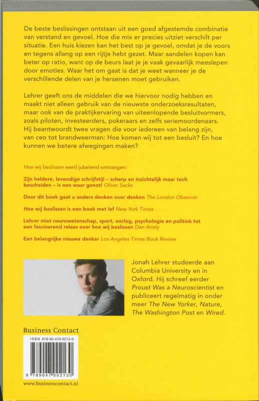 Achterkant van Hoe wij beslissen