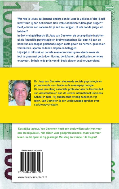 Achterkant van Gek met geld