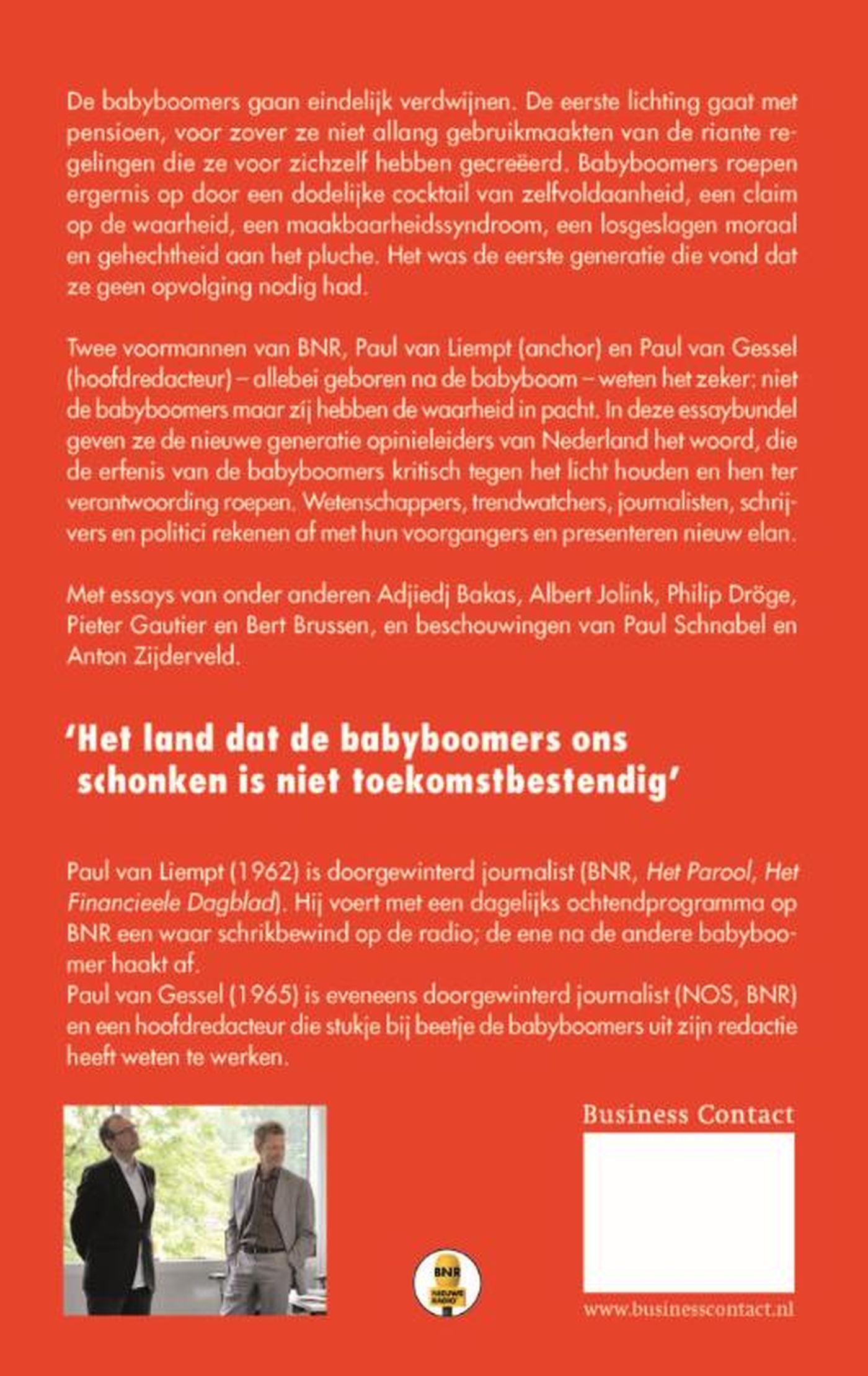 Achterkant van Bye bye babyboomers