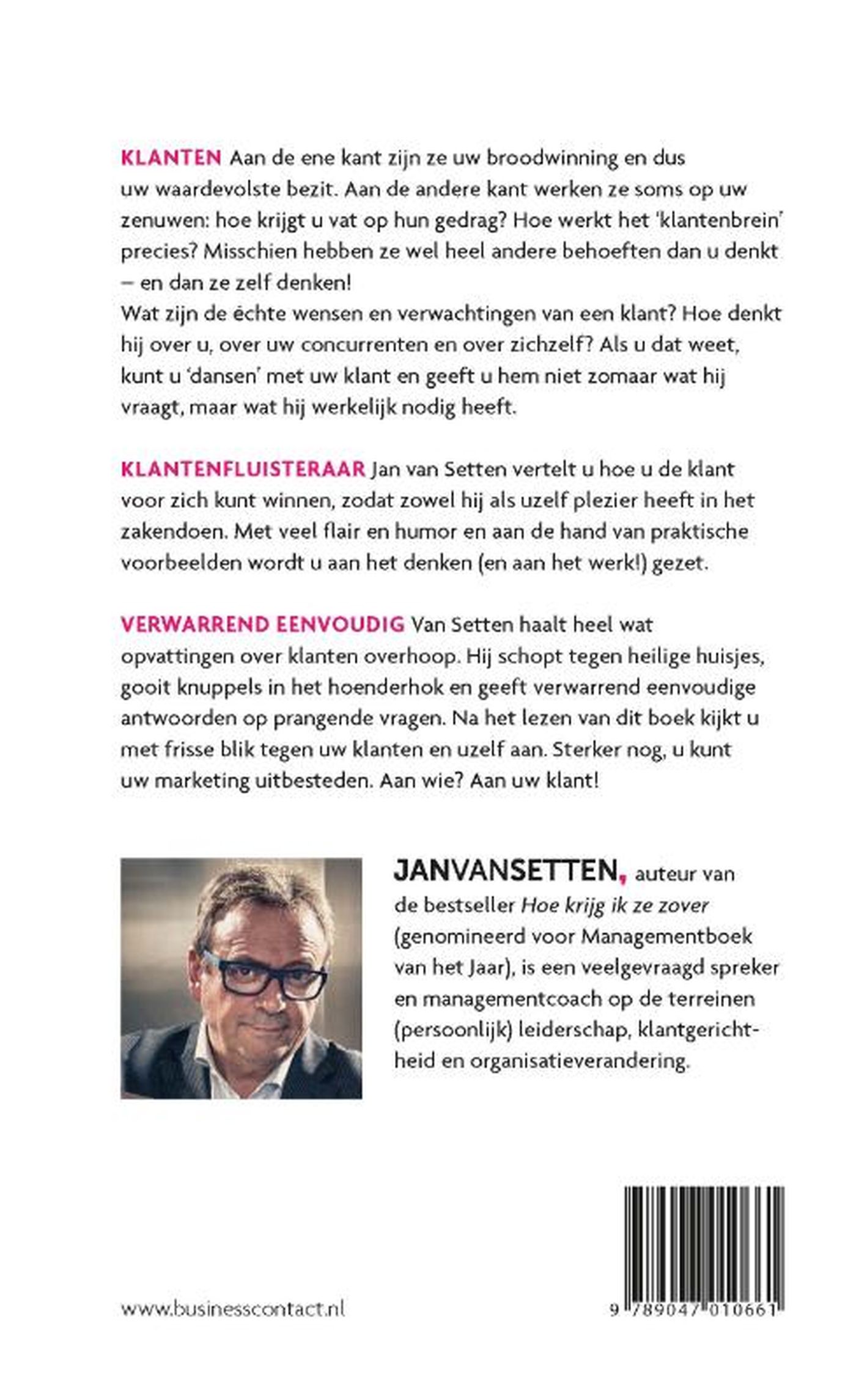 Achterkant van De klantenfluisteraar