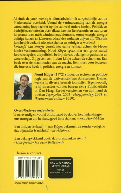 Achterkant van Verslaafd aan energie