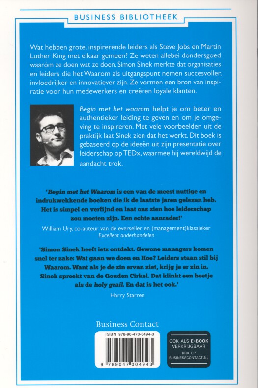 Achterkant van Begin met het waarom