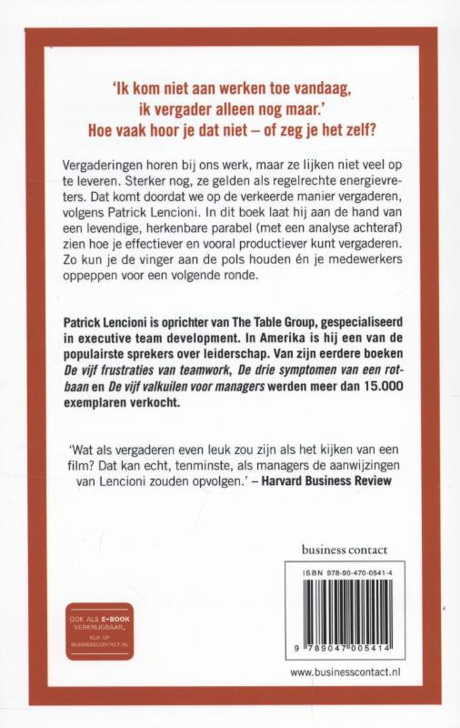 Achterkant van Vergaderen is dodelijk