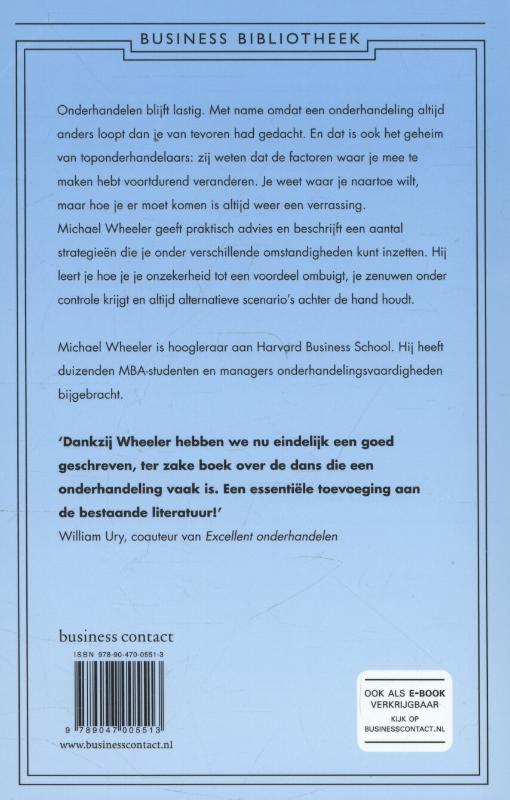 Achterkant van De kunst van het onderhandelen