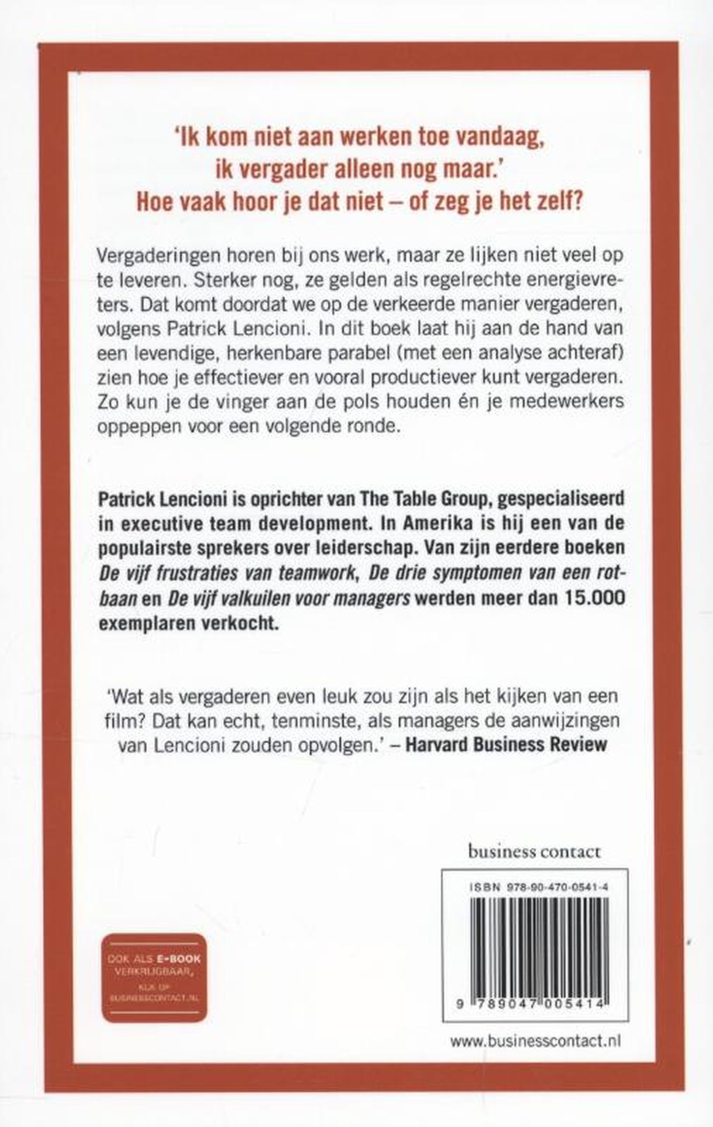 Achterkant van Vergaderen is dodelijk