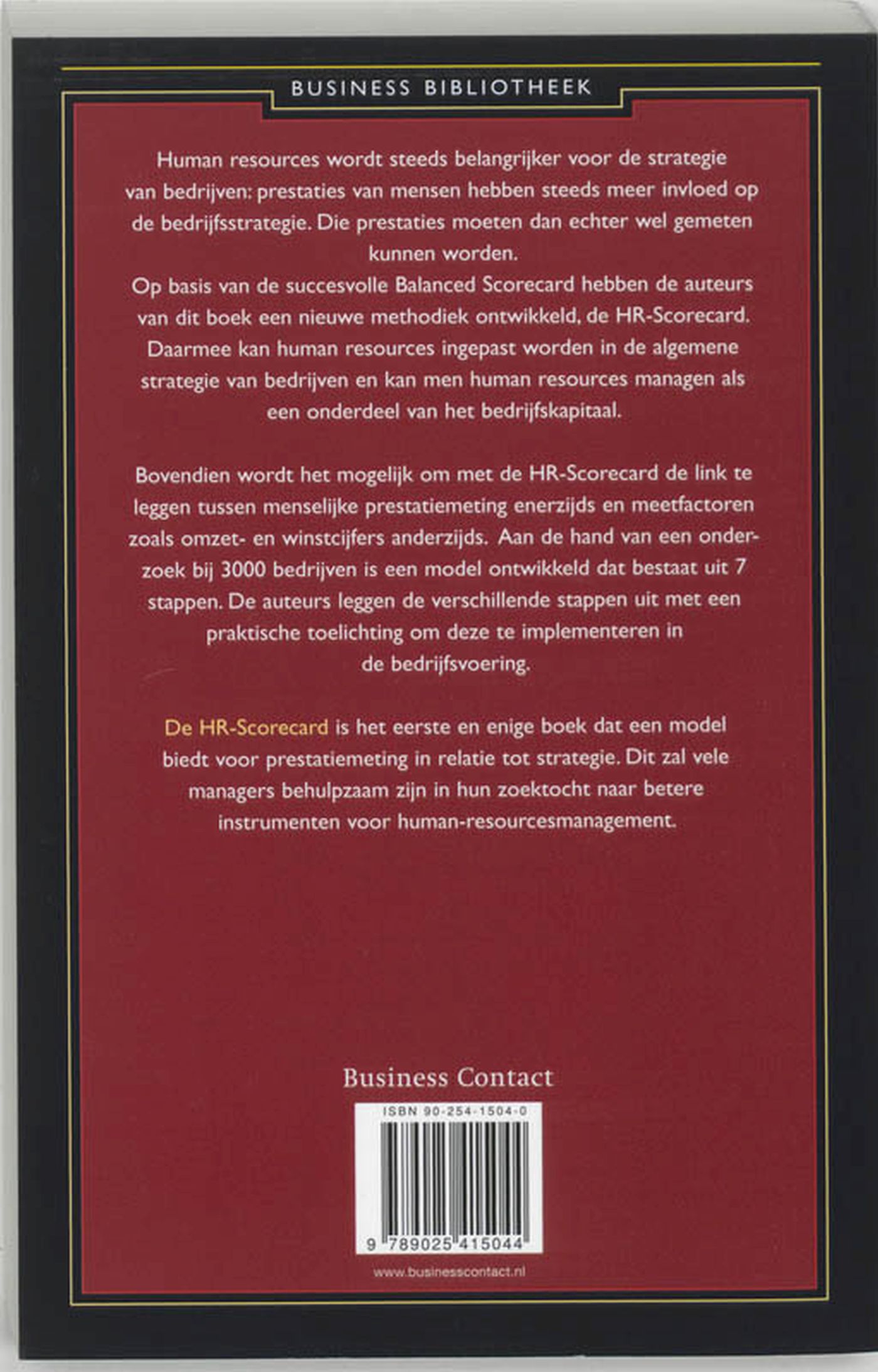 Achterkant van De HR scorecard