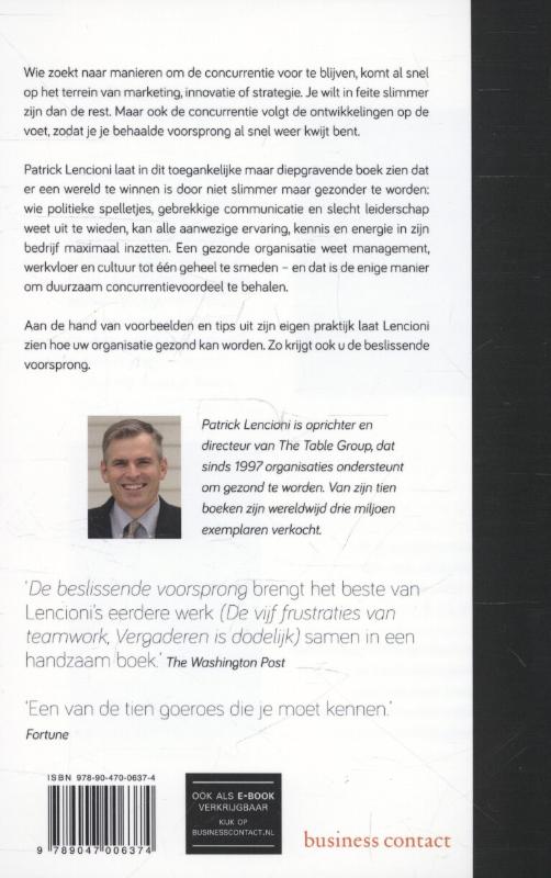 Achterkant van De beslissende voorsprong