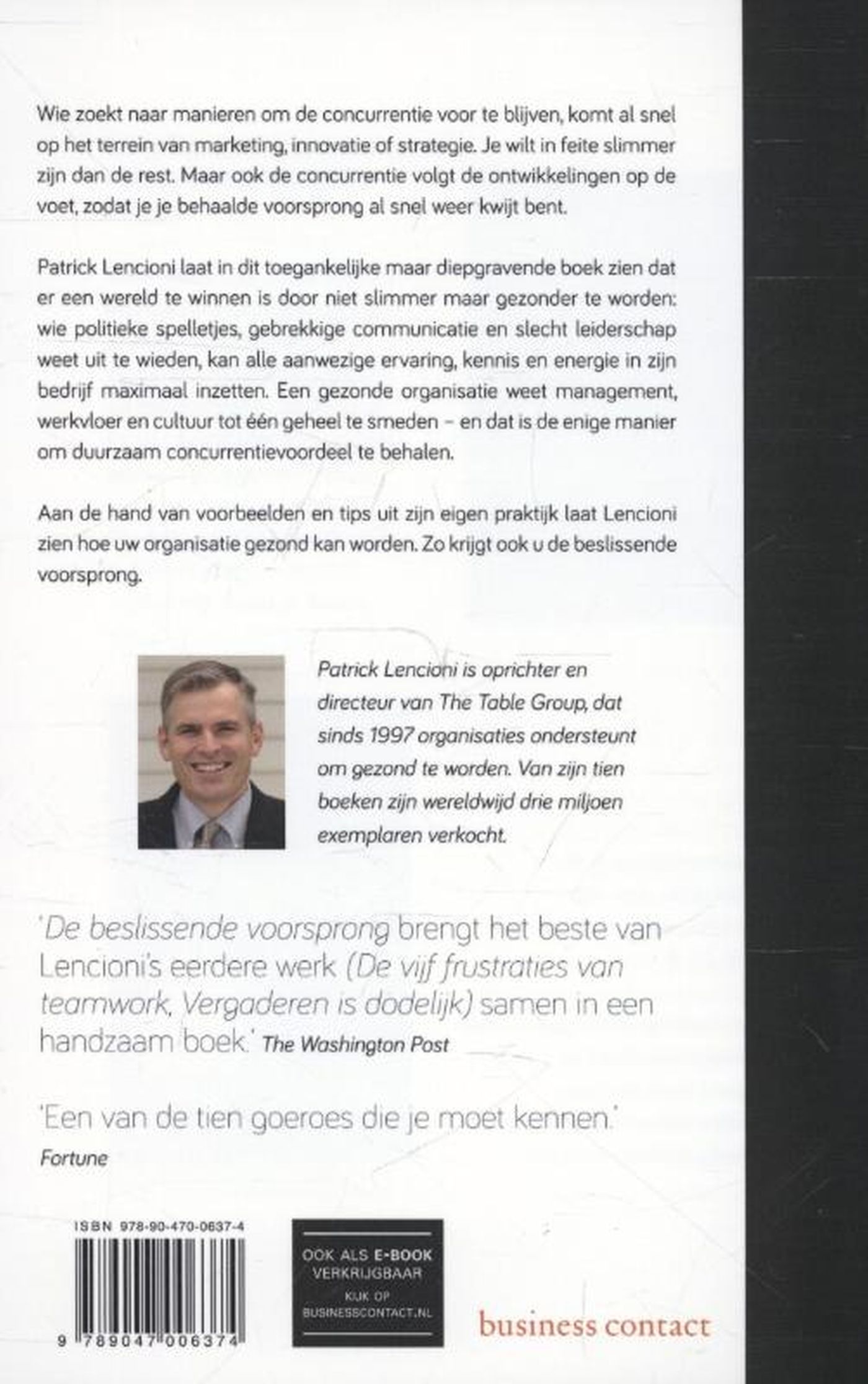 Achterkant van De beslissende voorsprong