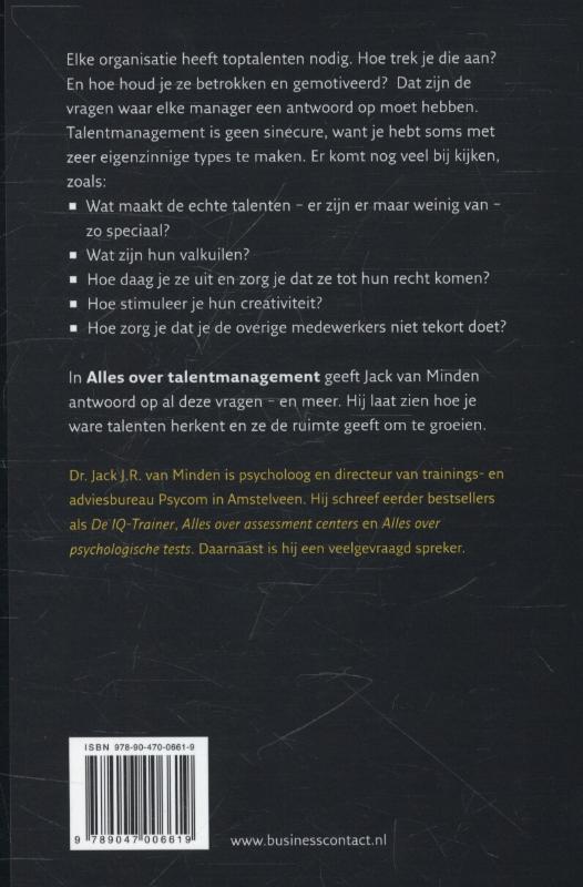 Achterkant van Alles over talentmanagement