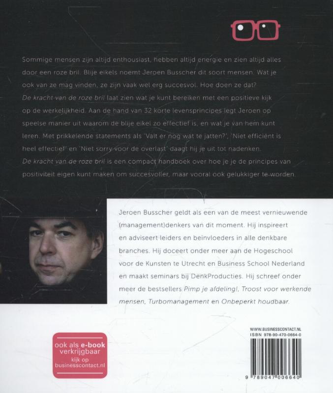 Achterkant van De kracht van de roze bril